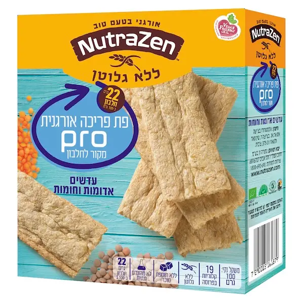 פת פריכה אורגנית PRO ללא גלוטן עדשים אדומות וחומות