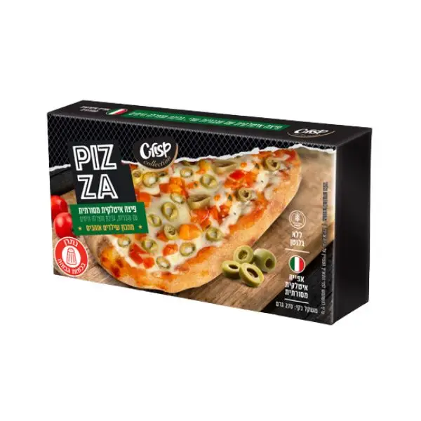 פיצה אטלקית עם עגבניות מוצרלה וזיתים