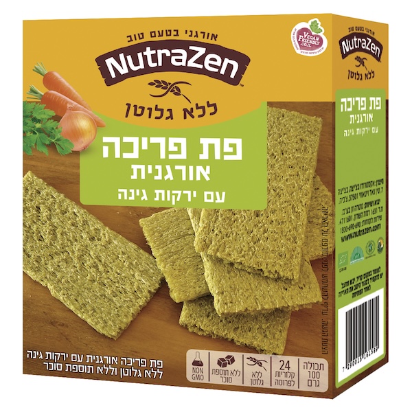 פת פריכה אורגנית ללא גלוטן ירקות גינה