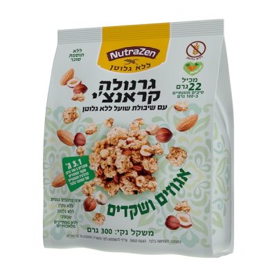 גרנולה קראנצ'י אגוזים ושקדים ללא גלוטן וללא תוספת סוכר