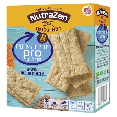 פת פריכה אורגנית PRO ללא גלוטן עדשים אדומות וחומות
