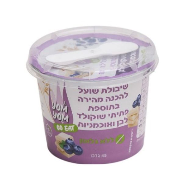 דייסת שיבולת שועל בטעם שוקולד לבן אוכמניות- מנה אישית 45 גרם